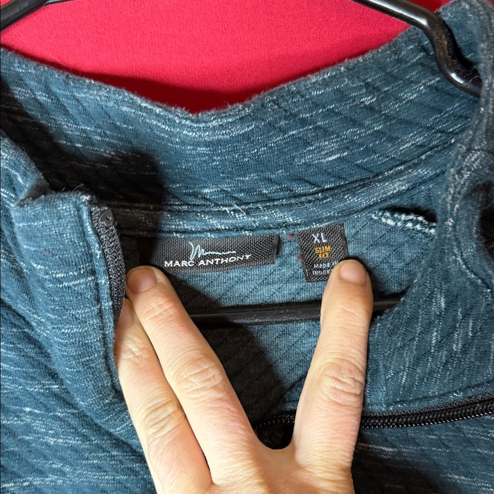 Marc And hony Teal Zip-Up Sweater